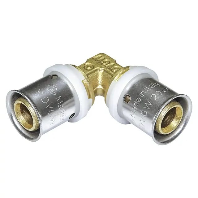 Ms Winkel 90°, blank, 16 mm, Pressfitting für msvr