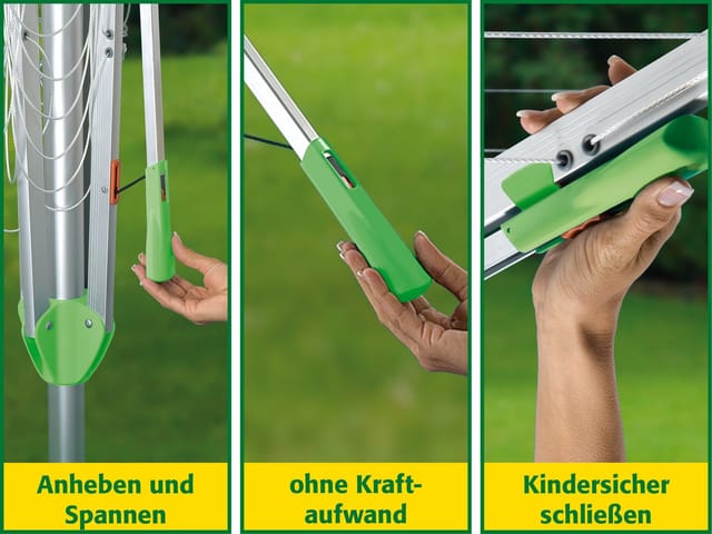 Juwel - Wäschespinne Novaplus 600 Easy Spannautomatik 6 Wäscheladungen Bodenhülse