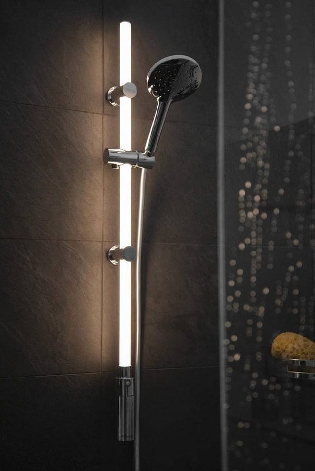 Duschstange LED mit Duschkopf, 12 Farbtöne, Set