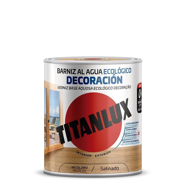 Kologischer Lack auf Wasserbasis, Satin-Dekoration, InColoro, 0,250 l Titan lux M21100014