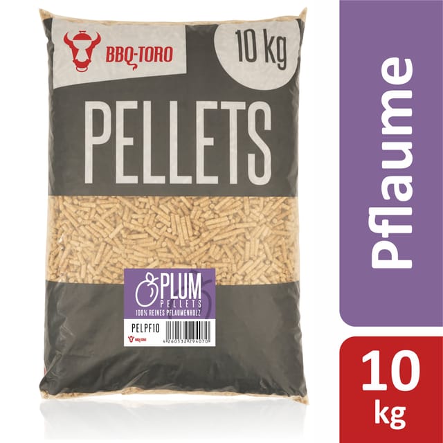 Bbq-toro - Plum Pellets aus 100% Pflaumenholz, 10 kg, Holzpellets, Hartholz, Grillpellets