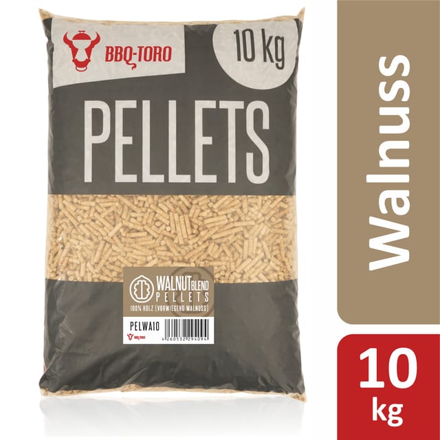 Bbq-toro - Walnut Blend Pellets aus 100% Holz (vorwiegend Walnuss), 10kg , für Grill, Smoker und vieles mehr