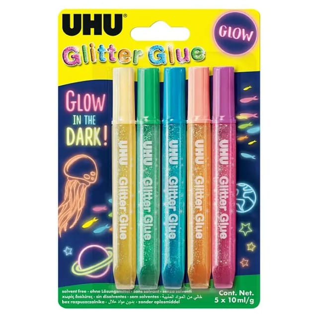 UHU - Glitzerkleber Stk.5 Glow Vertecchi Rom