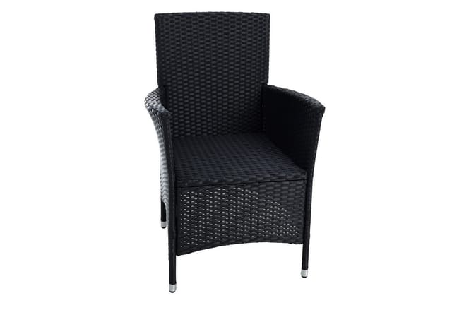 Estexo - Rattan Gartensessel Polyrattan Stuhl Gartenstuhl 2er Set Garten Sessel Schwarz
