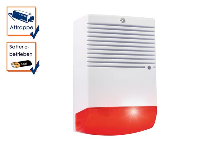 Sirenen Attrappe mit blinkender led Batteriebetrieb - Alarmsysteme Dummy