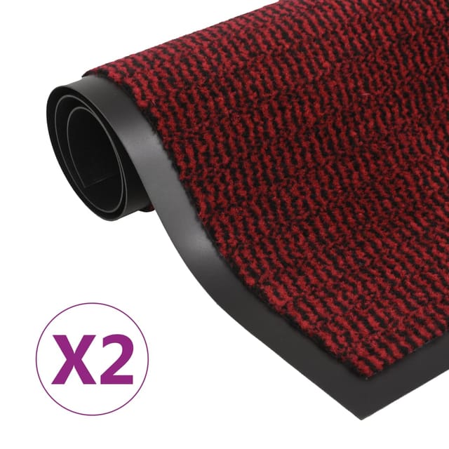 Schmutzfangmatten 2 Stk. Rechteckig Getuftet 40x60 cm Rot Vidaxl