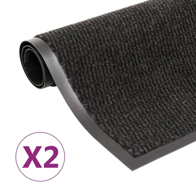 Schmutzfangmatten 2 Stk. Rechteckig Getuftet 60x90 cm Schwarz Vidaxl