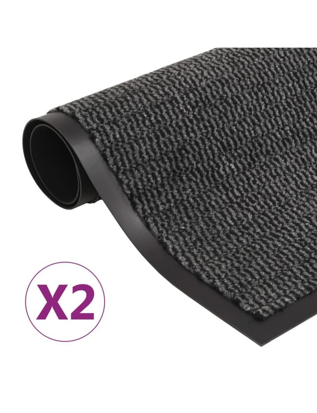 Schmutzfangmatten 2 Stk. Rechteckig Getuftet 60x90 cm Anthrazit Vidaxl