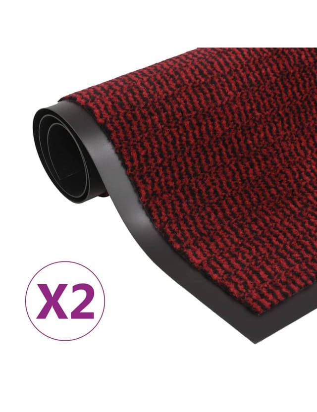 Schmutzfangmatten 2 Stk. Rechteckig Getuftet 60x90 cm Rot Vidaxl
