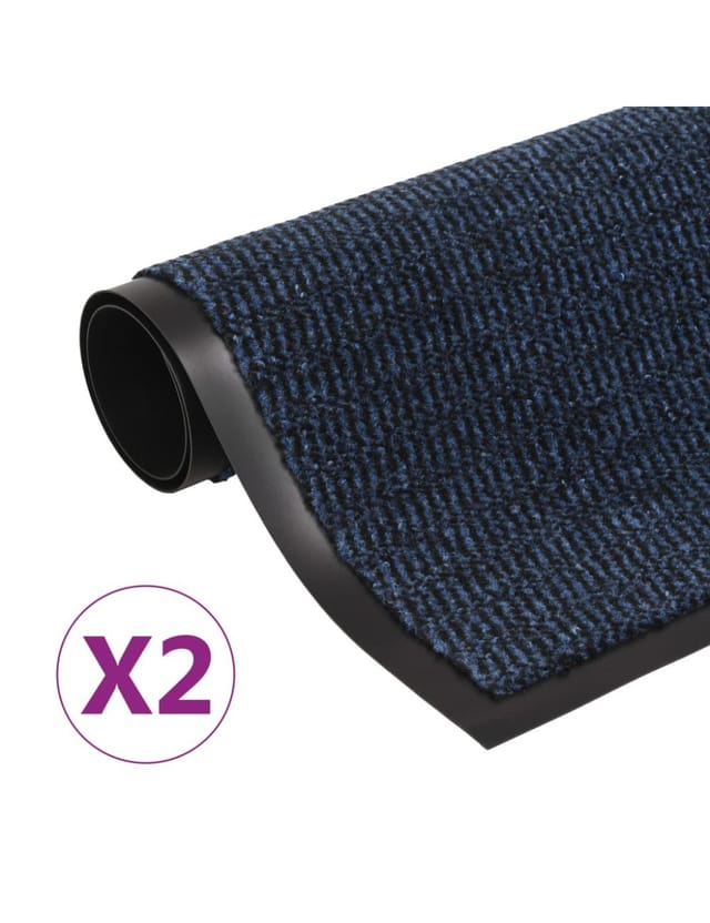 Schmutzfangmatten 2 Stk. Rechteckig Getuftet 80x120cm Blau Vidaxl