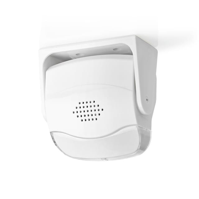 Bewegungsmelder alarm batteriebetrieben 3x aaalr03 80 db meldereichweite 110 m melderwinkel 10 decke wand wei