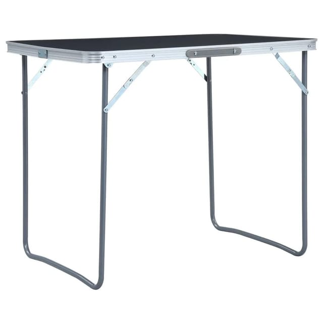 Campingtisch mit Metallgestell Klappbar 80x60 cm Grau Vidaxl