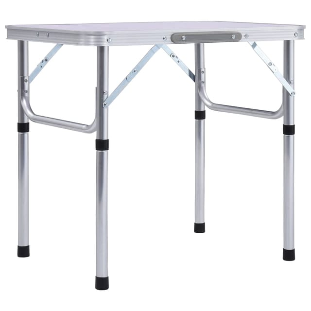 Klappbarer Campingtisch Weiß Aluminium 60x45 cm Vidaxl