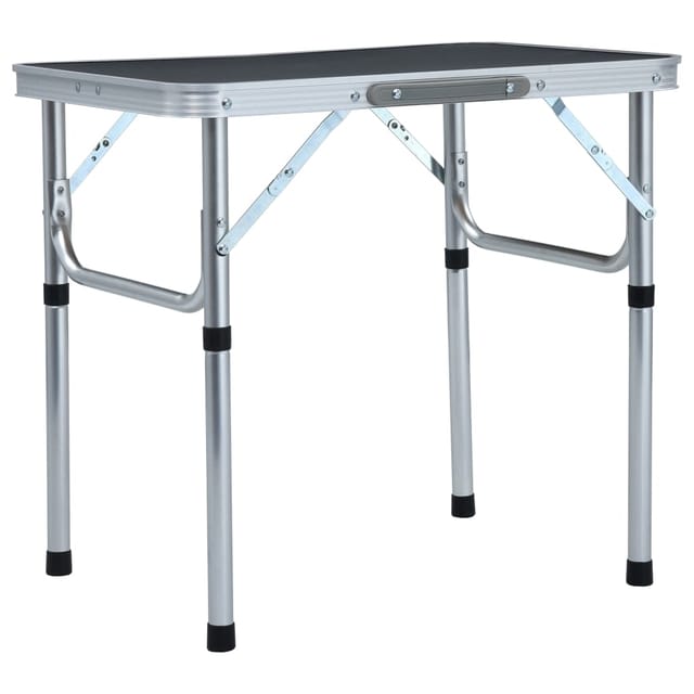 Klappbarer Campingtisch Grau Aluminium 60x45 cm Vidaxl