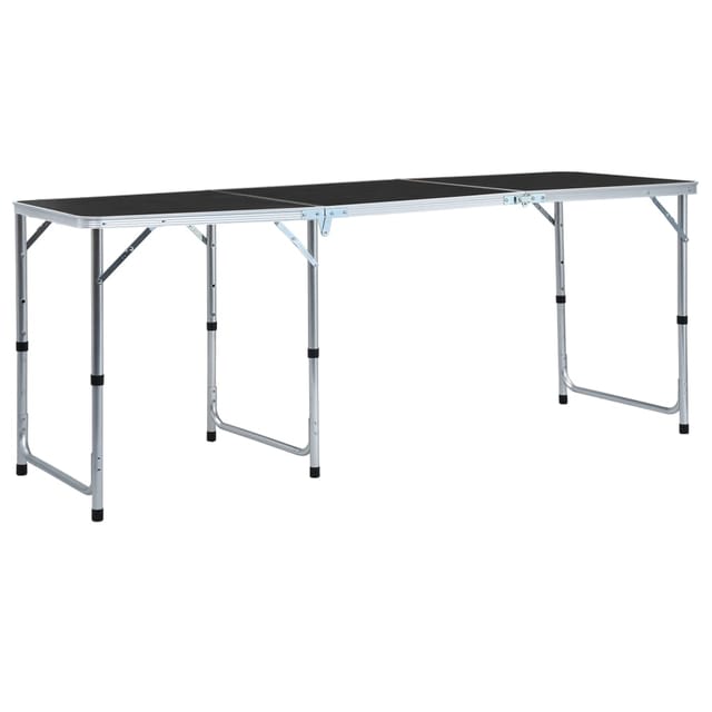 Vidaxl - Klappbarer Campingtisch Grau Aluminium 180 x 60 cm