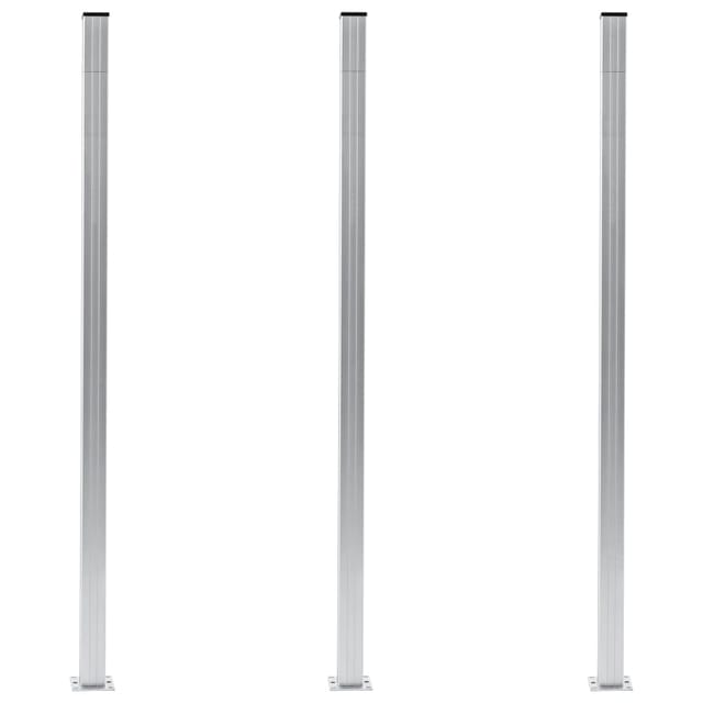 Zaunpfosten 3 Stk. Aluminium 185 cm vidaXL