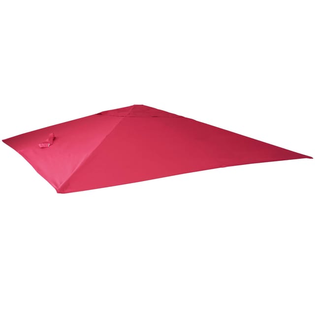 Ersatz-Bezug für Luxus-Ampelschirm HHG-436, Sonnenschirmbezug Ersatzbezug, 3x3m (Ø4,24m) Polyester 2,7kg bordeaux
