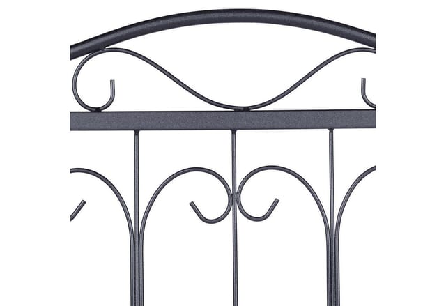 Beetzaun Metall, Beeteinfassung zum Stecken, 4 Vintage Zaunelemente mit Ornamenten HxB 34,5 x 56,5 cm, schwarz - Relaxdays