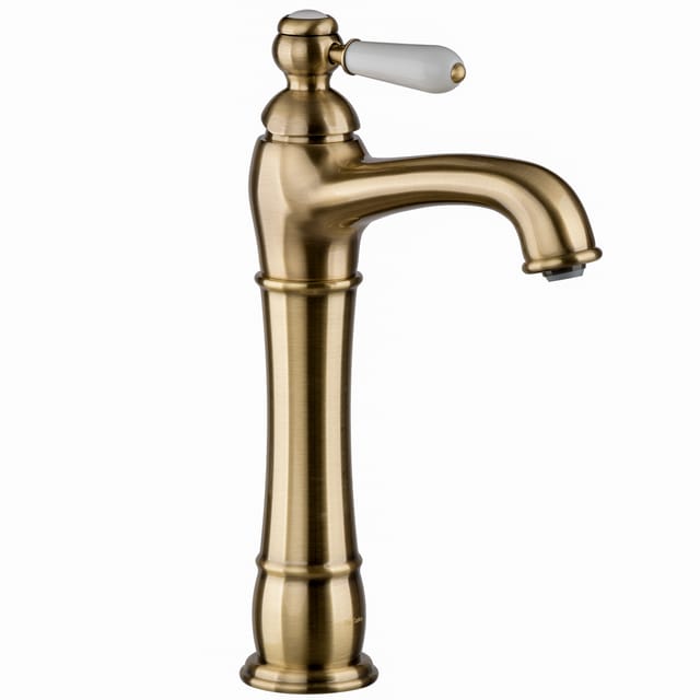 Paulgurkes - Nostalgie Armatur Bronze Messing Lang Für Aufsatzwaschbecken