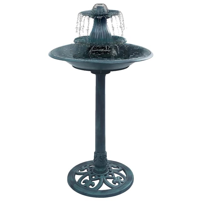 Vidaxl Vogelbad Mit Springbrunnen Grün 50×91 Cm Kunststoff