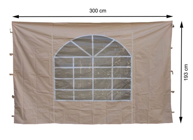 Quick-star - 2 Seitenteile mit pvc Fenster 300x193cm für Pavillon Sahara 3x3m Seitenwand Sand