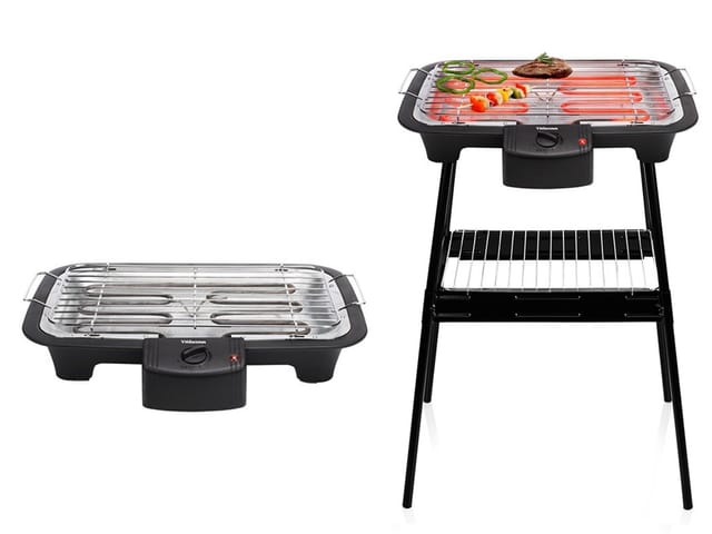 2in1 Standgrill mit Ablage & Elektro Tischgrill 38x22cm, 2000W