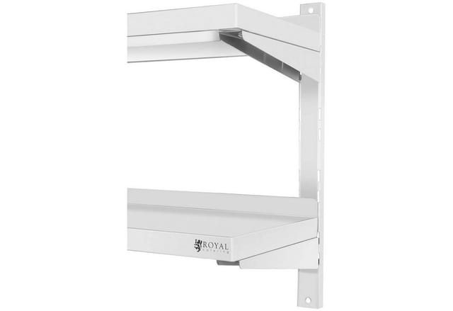 Royal Catering - Wandbord Doppel Wandregal Edelstahl Regal 2 Ablagen Hängeregal 60 x 40 cm