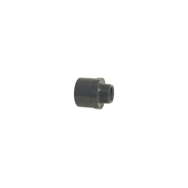 Bevo - Mega Übergangsnippel pvc-u 32/40 mm x 1 Zoll Klebemuffe/Klebestutzen x Außengewinde 10 bar, grau