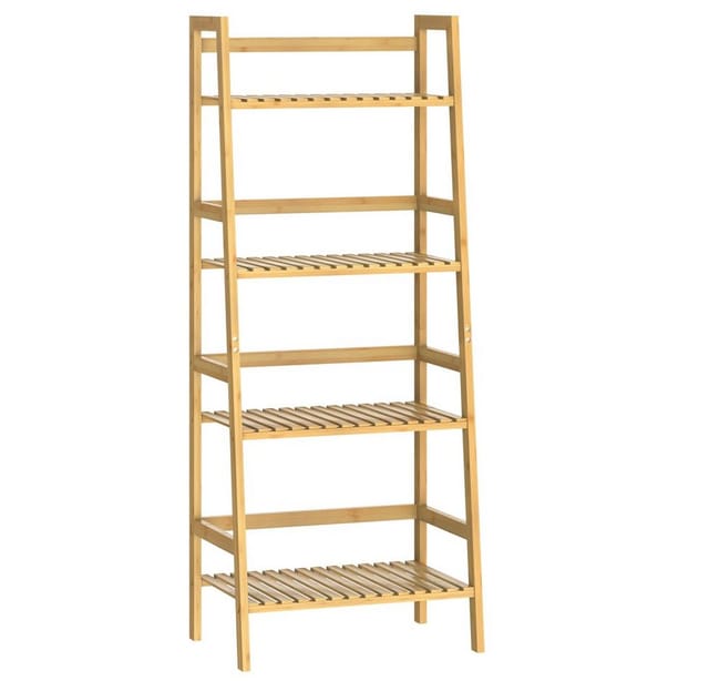 Standregal Badregal Bambus 4 Etagen 123x48x32cm Haushaltsregal Kellerregal Holzregal Keller Küche Bad - Casaria
