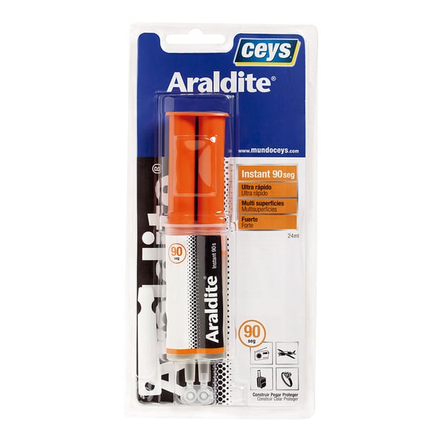 Araldite Ultraschneller Zweikomponenten-Klebstoff, 90-Sekunden-Präzisionsspritze, 24 ml, 510401