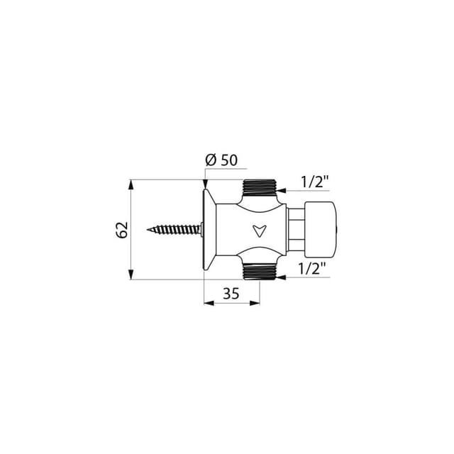 Tempostop Urinal-zeitschaltuhr Delabie M1/2 Gerade + Rosette - 777000