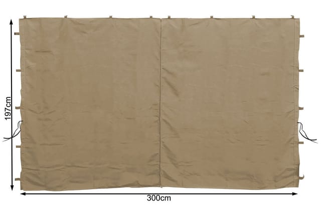 Quick-star - 2 Seitenteile mit rv 300x195cm für Pavillons 3x3m Seitenwand Beige ral 1001
