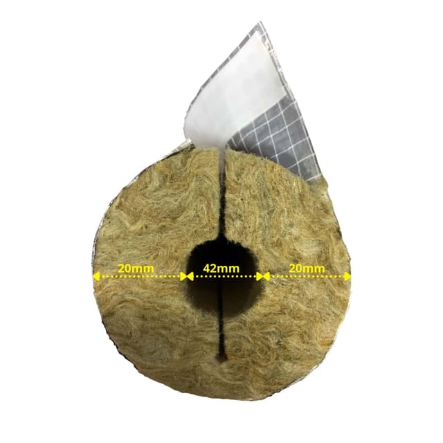 Rohrisolierung Climatube Wool Länge 1 m, Ø 42 mm, 20 mm Stärke Rohrisolierung & Zubehör