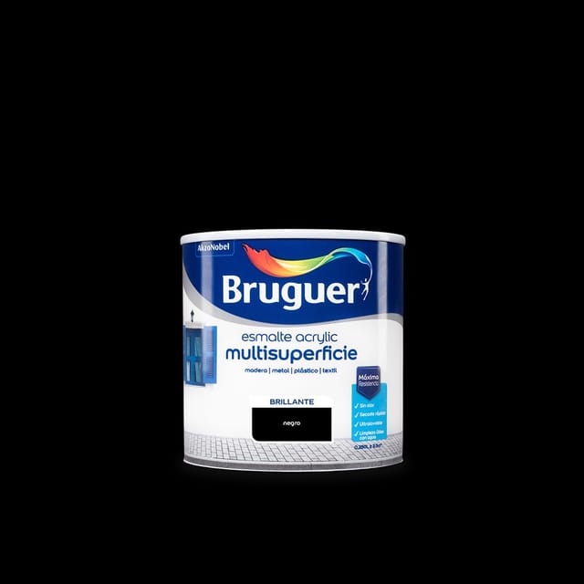Glänzender schwarzer Mehrflächen-Acryllack 0,250 l 5160658 BRUGUER