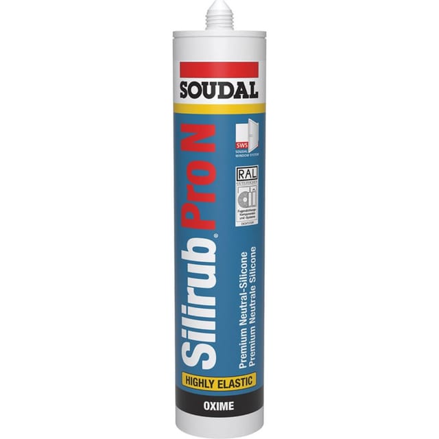 FP - Soudal Silikon Dichtstoff Silirub Pro n für Dehn- und Anschlussfugen weiß 300ml