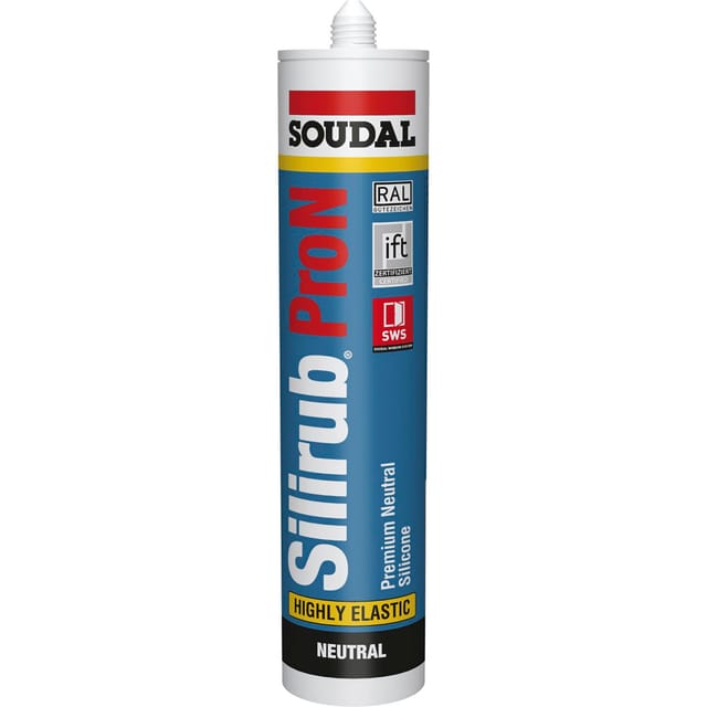 FP - Soudal Silikon Dichtstoff Silirub Pro n für Dehn- und Anschlussfugen grau 300ml