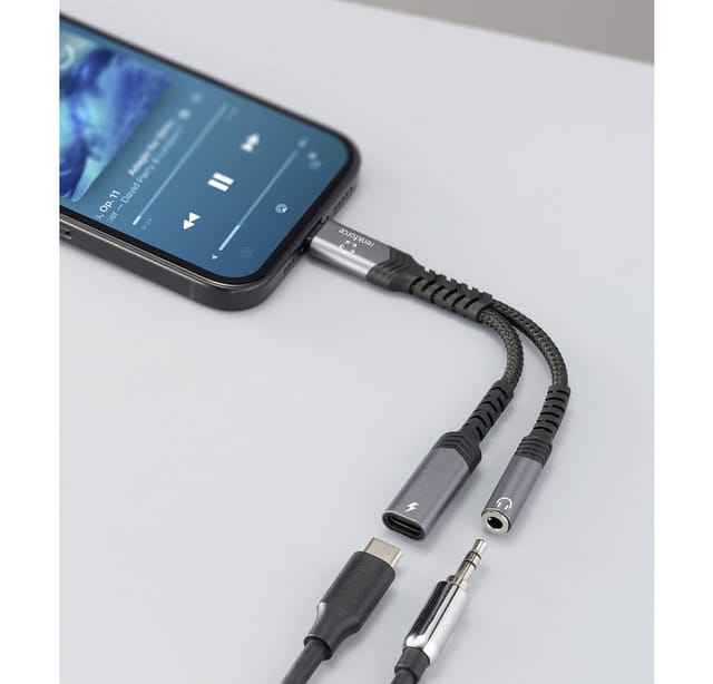 Renkforce USB-C®, Audio Adapterkabel [1x USB-C® Stecker - 1x Audio, stereo (3.5 mm Klinke), USB-C® B
