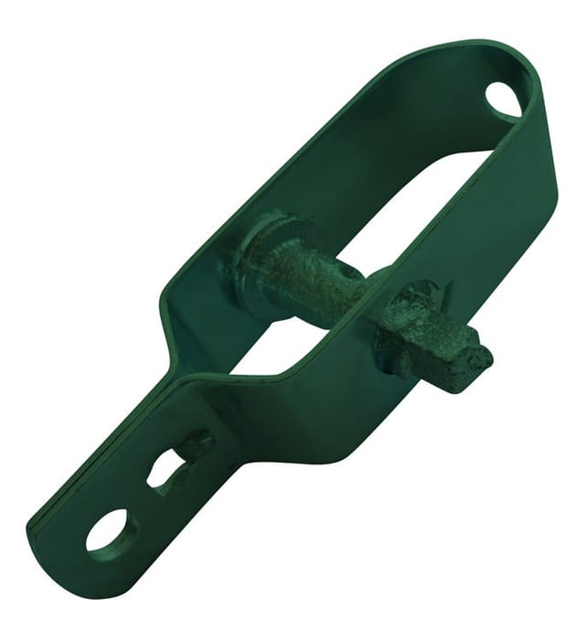 Spannvorrichtung für Drahtgewebe mit grüner PVC-Ummantelung, 100 x 30 mm