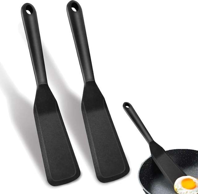 Set Mit 2 Hitzebeständigen, Antihaftbeschichteten Silikonspateln, Bpa-freie Silikon-küchenspatel, Gebäckspatel, Silikonspatel, Zum Kochen Von Fisch, Pfannkuchen, Eiern