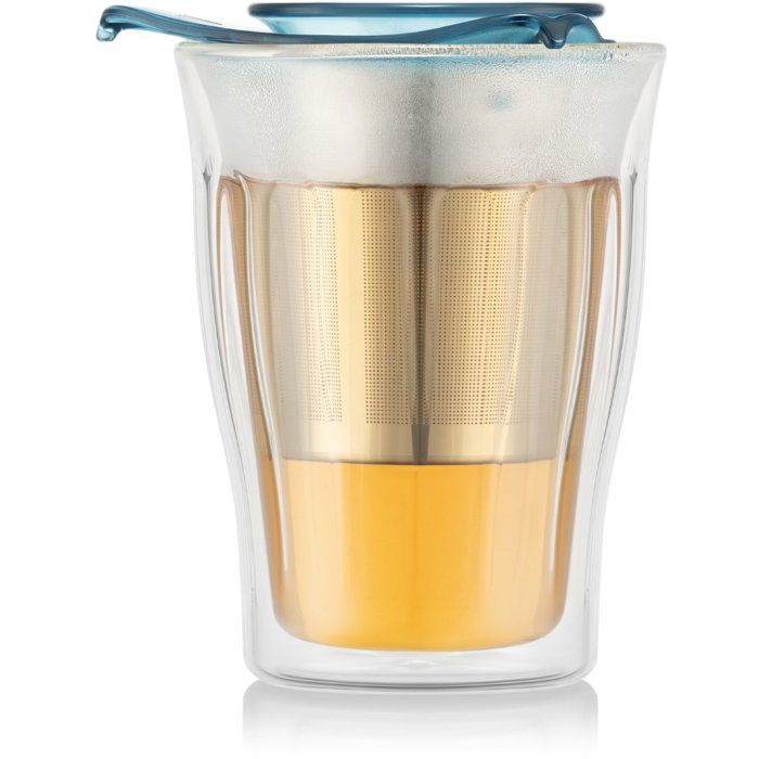 Teetasse Mit Teefilter - Bodum - Yo-yo Set - 0,35 L - Doppelte Wand - Glas Und Edelstahl