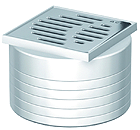 ACO Easy-Flow Aufsatzstück D125/ 100x100/ PE/Schlitzrost V2A/ K3, 2500.77.11