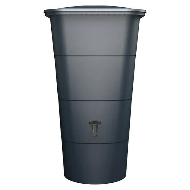GARANTIA IBIZA Regentonne eckig 200 Liter graphite grey inkl. Deckel und Hahn
