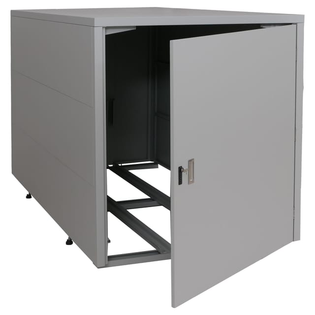 [neuwertig] 2er-fahrradgarage Hhg-363, Fahrradunterstand Fahrradbox Bikebox, Abschließbar Verzinkter Stahl 123x113x208cm Hellgrau