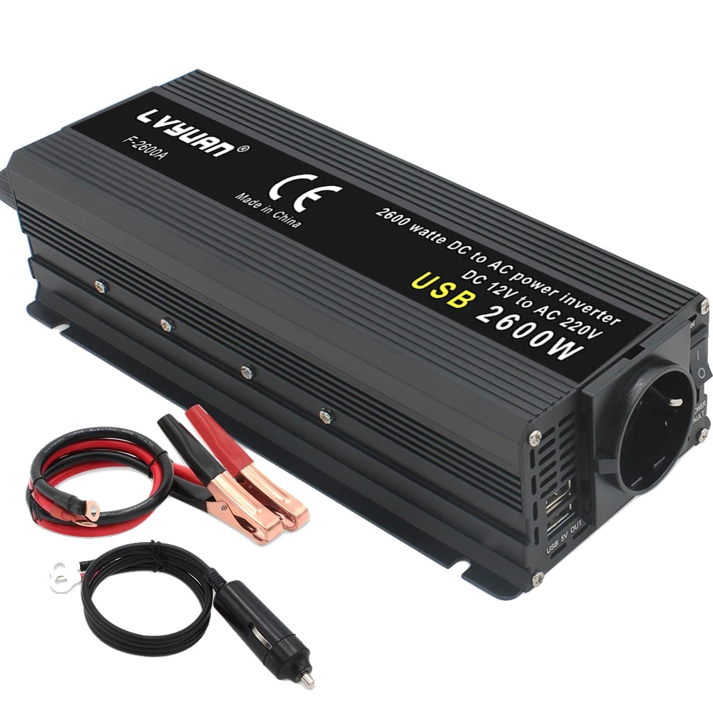 Wechselrichter, Modifizierte Sinuswellenausgabe, Hoher Wirkungsgrad, 12 V/220 V, 2600 W