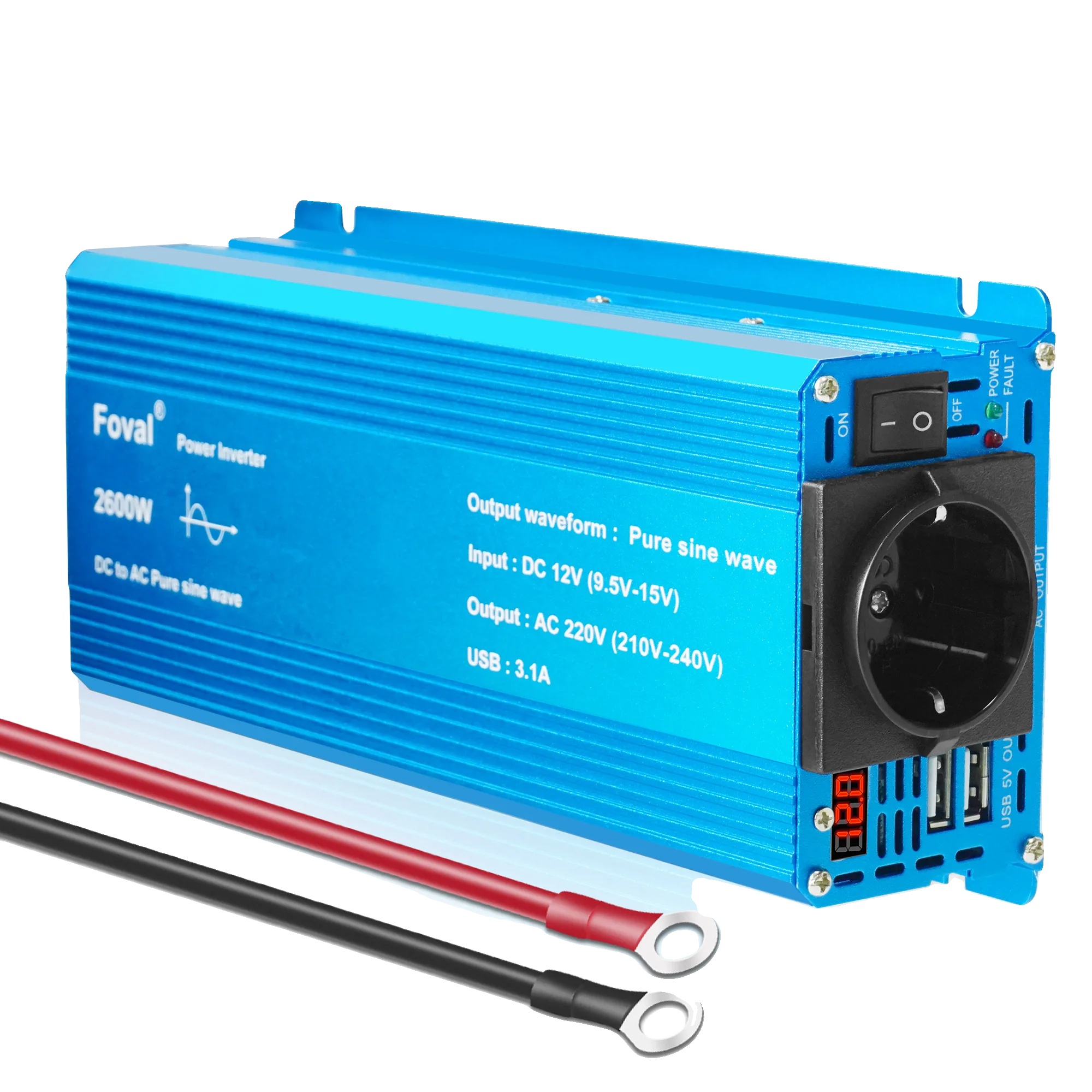 Reiner Sinus-wechselrichter, 12 V Auf 220 V Wechselstrom, 1000 W Spitzenleistung, 12 V Auf 220 V 2600 W