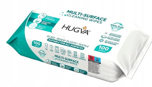 Hugva - Feuchttücher für die Reinigung verschiedener Oberflächen, 100 Stück.