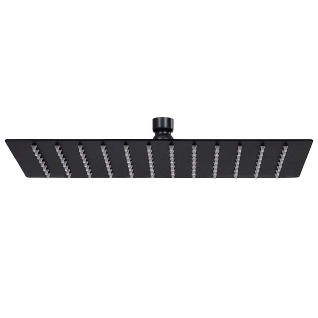 Regenbrause Edelstahl 30x20 cm Rechteckig Schwarz Vidaxl
