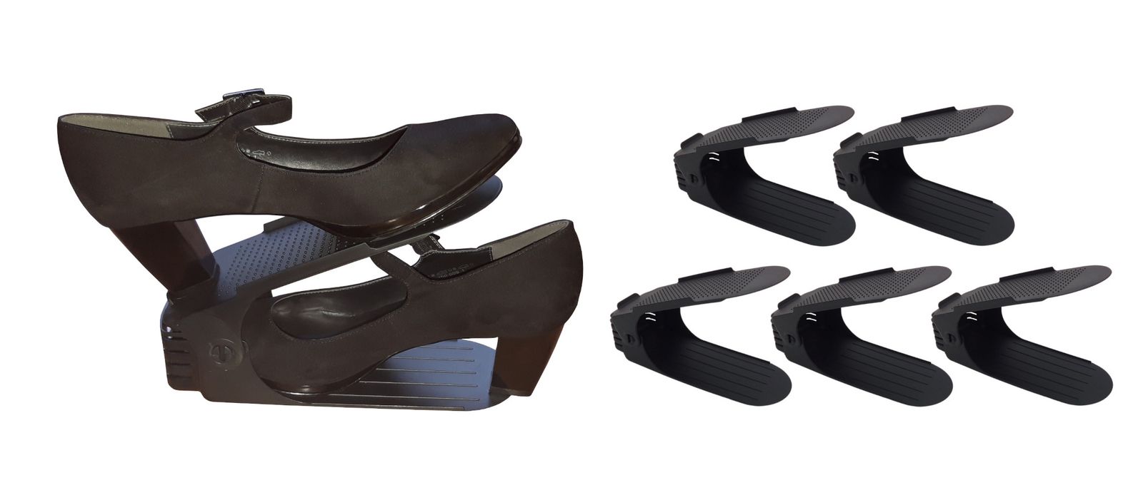 Buri - Schuhorganizer 5er-Set Schuhstapler Schuhhalter Schuhregal Ablage verstellbar