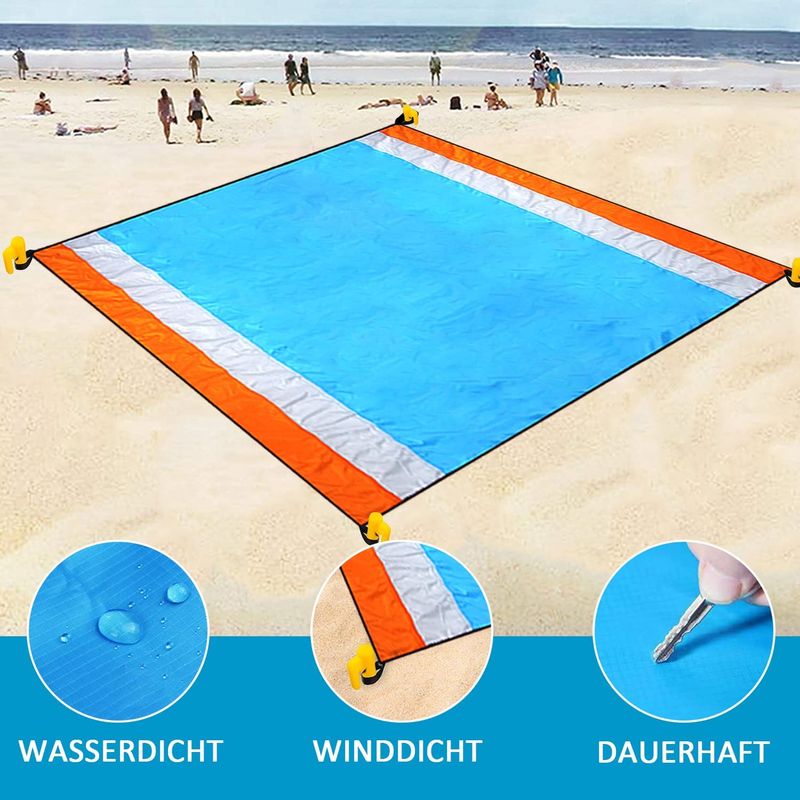 Strandmatte – 300 X 270 Cm – Wasserdicht Und Sandabweisend – Hochdichtes Nylon – Für Strand, Camping Und Wandern – 1 Stück
