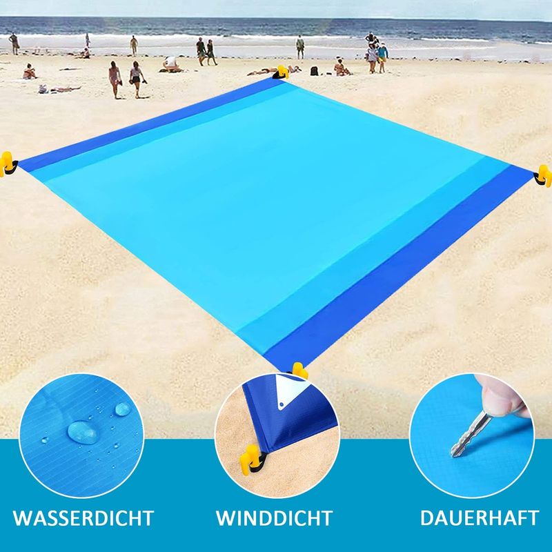 Strandmatte – 300 X 270 Cm – Wasserdicht Und Sandabweisend – Hochdichtes Nylon – Für Strand, Camping, Wandern Und Picknicks – 1 Stück